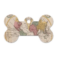 Mapa Mundi 1775 Dog Tag Bone (one Side) by ConteMonfrey