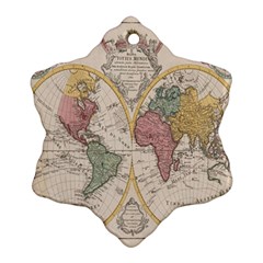 Mapa Mundi 1775 Snowflake Ornament (Two Sides)