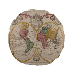 Mapa Mundi 1775 Standard 15  Premium Flano Round Cushions