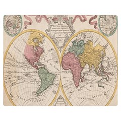 Mapa Mundi 1775 One Side Premium Plush Fleece Blanket (Medium)