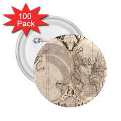 Mapa Mundi - 1774 2 25  Buttons (100 Pack) 