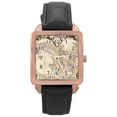 Mapa Mundi - 1774 Rose Gold Leather Watch  by ConteMonfrey