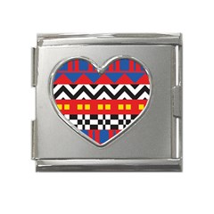 Shapes Rows Mega Link Heart Italian Charm (18mm)