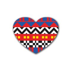 Shapes Rows Rubber Coaster (Heart)