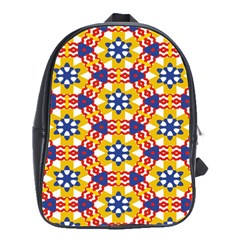 Wavey Shapes Pattern                                                              School Bag (large) by LalyLauraFLM