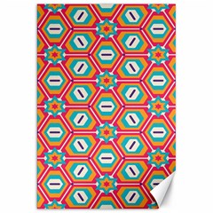 Hexagons And Stars Pattern                                                                Canvas 20  X 30  by LalyLauraFLM