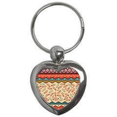 Ethnic-tribal-pattern-background Key Chain (heart) by Vaneshart