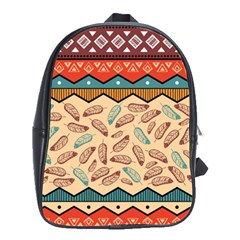Ethnic-tribal-pattern-background School Bag (large) by Vaneshart