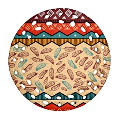 Ethnic-tribal-pattern-background Ornament (round Filigree) by Vaneshart