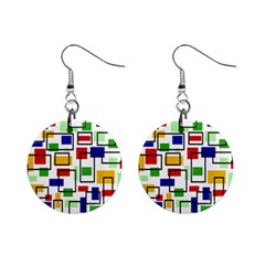 Colorful rectangles                                                                      1  Button Earrings