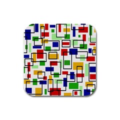 Colorful rectangles                                                                      Rubber Square Coaster (4 pack)