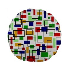 Colorful Rectangles                                                                     Standard 15  Premium Flano Round Cushion by LalyLauraFLM