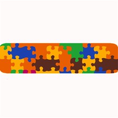 Retro Colors Puzzle Pieces                                                                       Large Bar Mat by LalyLauraFLM