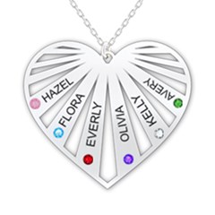 Personalized Name 6 Members Family Tree Heart Love - 925 Sterling Silver Pendant Necklace