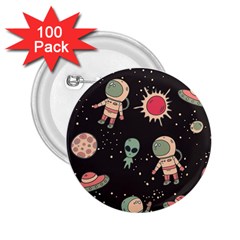 Space Pattern Cartoon 2 25  Buttons (100 Pack) 