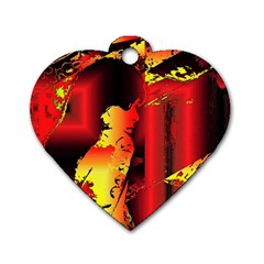 Red Light Ii Dog Tag Heart (one Side) by MRNStudios