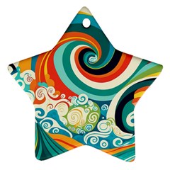 Wave Waves Ocean Sea Abstract Whimsical Ornament (star)