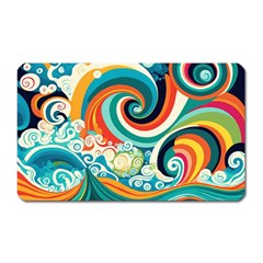 Wave Waves Ocean Sea Abstract Whimsical Magnet (rectangular)