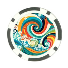 Wave Waves Ocean Sea Abstract Whimsical Poker Chip Card Guard (10 Pack) by Jancukart