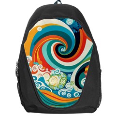 Wave Waves Ocean Sea Abstract Whimsical Backpack Bag by Jancukart