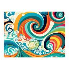 Wave Waves Ocean Sea Abstract Whimsical Premium Plush Fleece Blanket (mini) by Jancukart