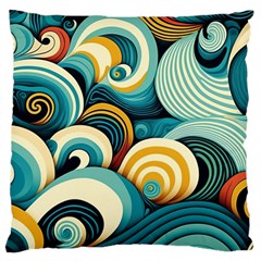 Waves Ocean Sea Abstract Whimsical (1) Standard Premium Plush Fleece Cushion Case (two Sides)