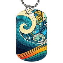 Waves Wave Ocean Sea Abstract Whimsical Dog Tag (one Side)