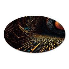 Data Technology Coding Pattern Oval Magnet