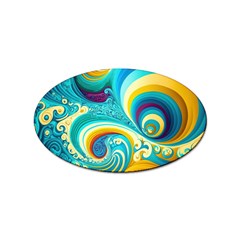 Waves Ocean Sea Abstract Whimsical Sticker Oval (100 Pack) by Jancukart