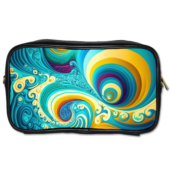 Waves Ocean Sea Abstract Whimsical Toiletries Bag (Two Sides)