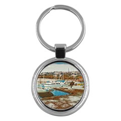 Alone On Gardasee, Italy  Key Chain (round) by ConteMonfrey