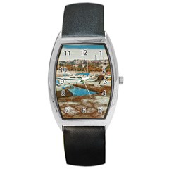 Alone On Gardasee, Italy  Barrel Style Metal Watch