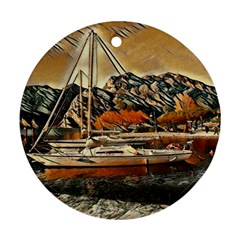 Art Boats Garda, Italy  Ornament (round) by ConteMonfrey