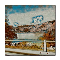 Side Way To Lake Garda, Italy  Tile Coaster by ConteMonfrey