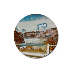 Side Way To Lake Garda, Italy  Rubber Coaster (round) by ConteMonfrey