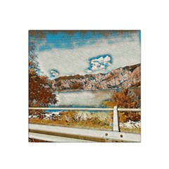 Side Way To Lake Garda, Italy  Satin Bandana Scarf 22  X 22  by ConteMonfrey