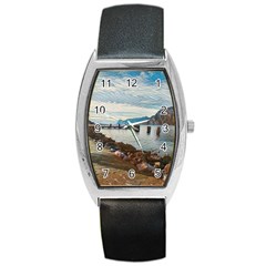 Ducks On Gardasee Barrel Style Metal Watch