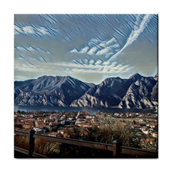 Lake In Italy Tile Coaster by ConteMonfrey