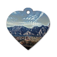 Lake In Italy Dog Tag Heart (one Side) by ConteMonfrey