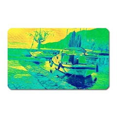 Blue And Green Boat Modern  Magnet (rectangular) by ConteMonfrey