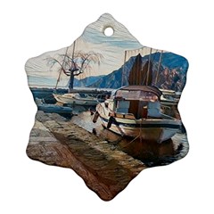 Boats On Gardasee, Italy  Ornament (snowflake) by ConteMonfrey