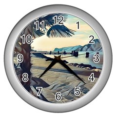 A Walk On Gardasee, Italy  Wall Clock (silver)