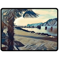 A Walk On Gardasee, Italy  One Side Fleece Blanket (large) by ConteMonfrey