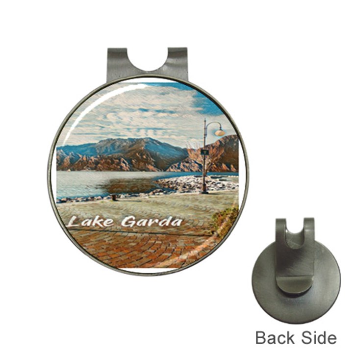 Calm Day On Lake Garda Hat Clips with Golf Markers