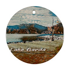 Calm Day On Lake Garda Round Ornament (two Sides) by ConteMonfrey