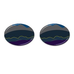 Abstract Landscape Art Design Pattern Water Cufflinks (oval) by Jancukart