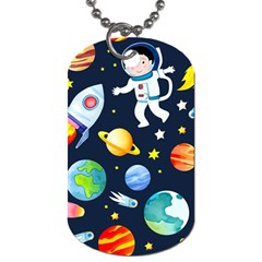 Space Galaxy Seamless Background Dog Tag (two Sides) by Jancukart