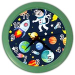 Space Galaxy Seamless Background Color Wall Clock Front
