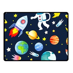 Space Galaxy Seamless Background One Side Fleece Blanket (small) by Jancukart