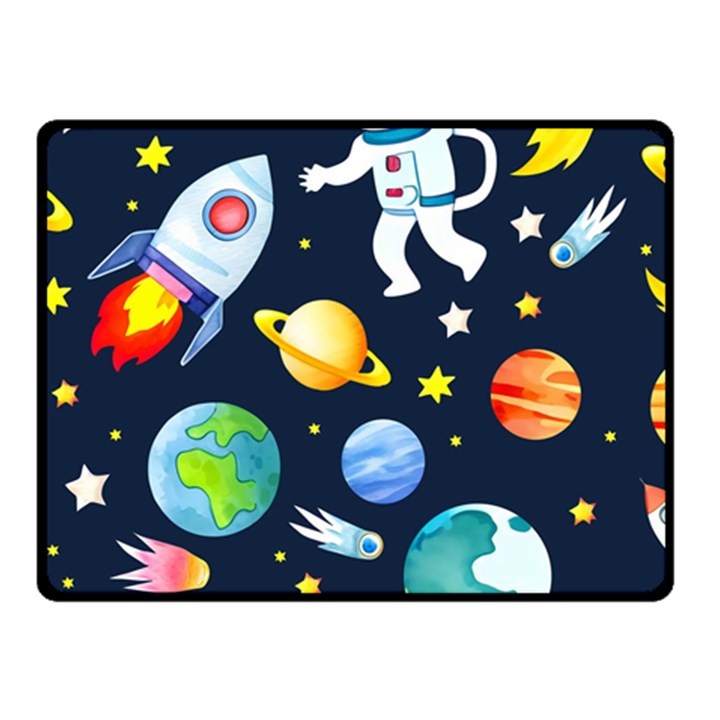 Space Galaxy Seamless Background One Side Fleece Blanket (Small)